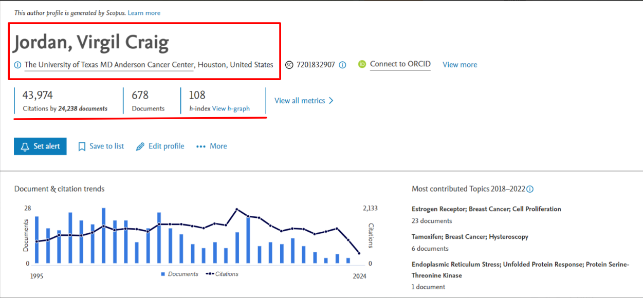 Scientist profile in Scopus